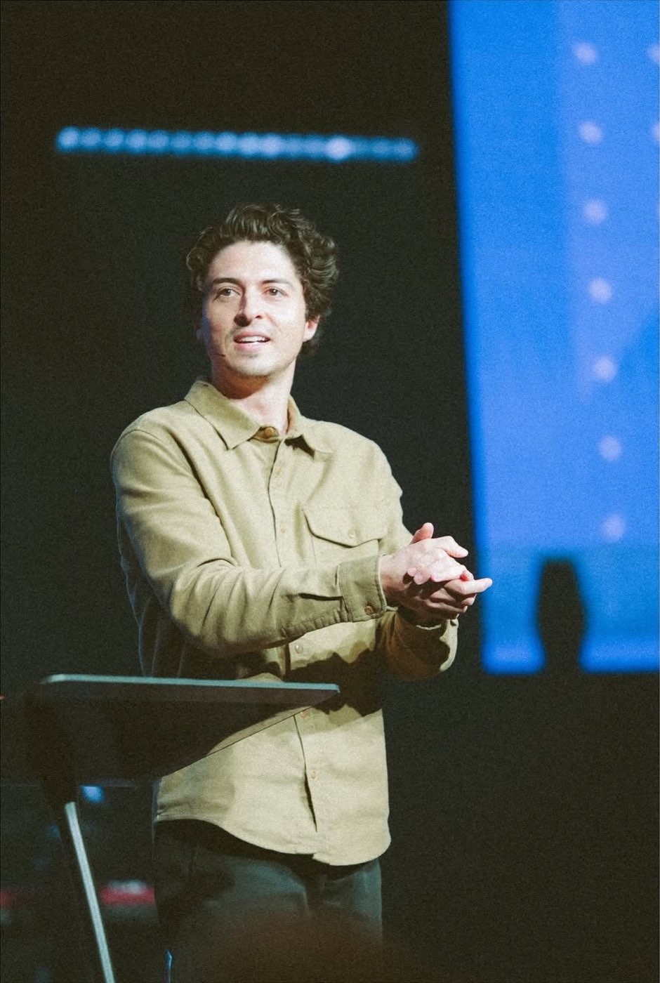 A pastor teaching from the platform